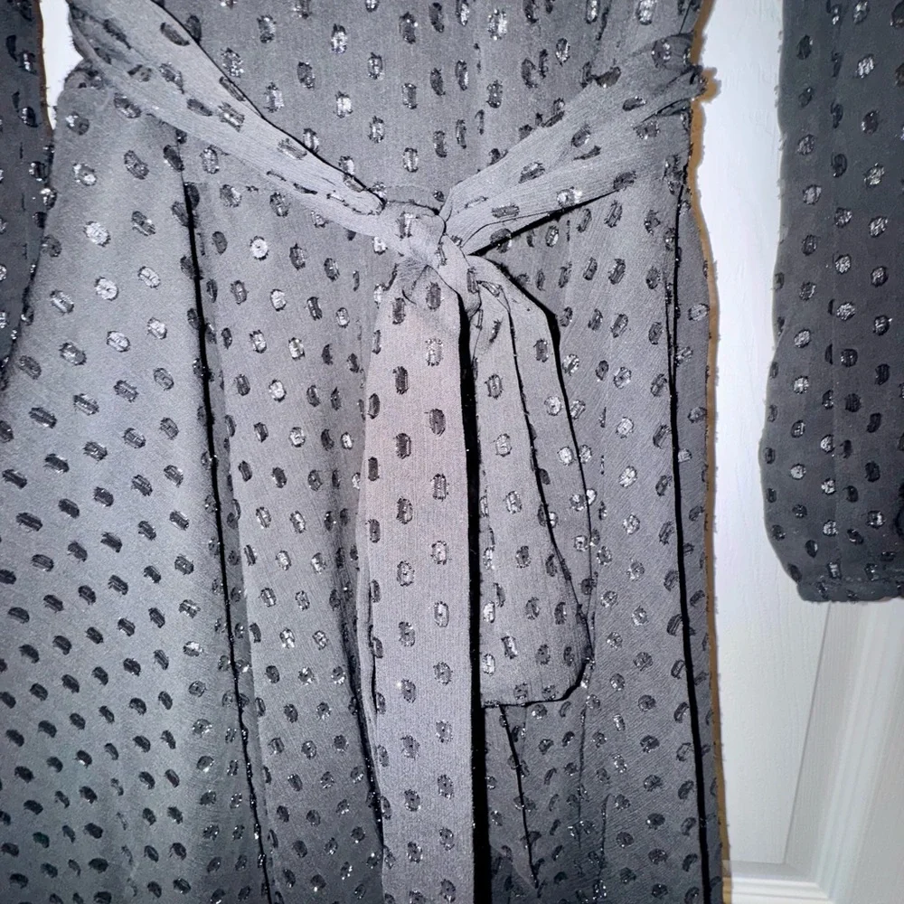 MSK Black Chiffon Dot Pattern Maxi Dress - Size XL - EUC - Only Worn Once - Picture 6 of 10